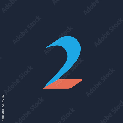Number 2  logo icon design template elements