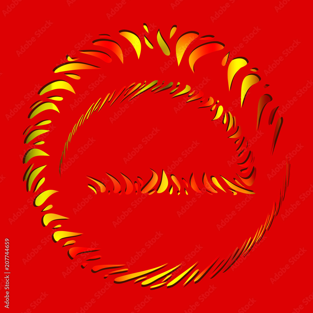 Vector set of fire and red frames made of drops in ethnic style on a black background. Vector set of fire and red frames made of drops in ethnic style on a black background.