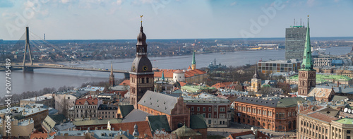 Riga, die Hauptstadt Lettlands, aus der Vogelperspektive