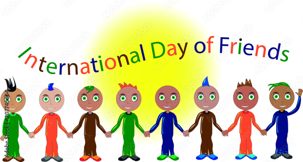 A set of people with different hairstyles for a friendship day A set of people with different hairstyles for a friendship day