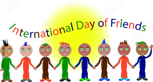 A set of people with different hairstyles for a friendship day