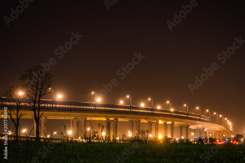 Night Scene of City Overpass in Xi'an, China