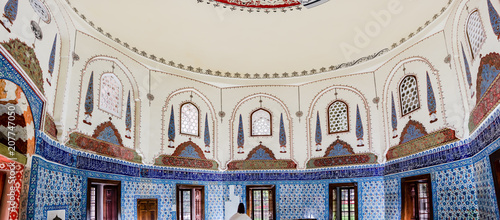 Interior of view of Prince Mustafa tomb,mausoleum in Bursa, Turkey