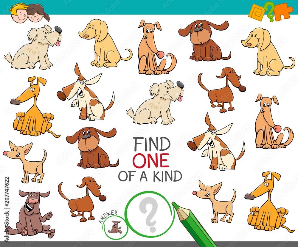 Obraz premium find one of a kind with dog characters