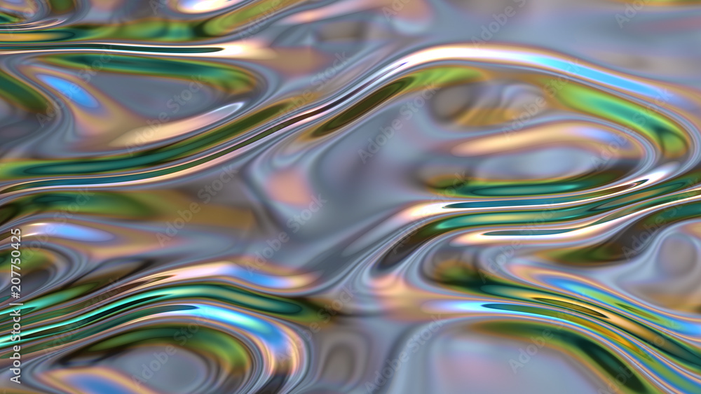 Abstract digital wave. Sci-Fi  holographic foil background