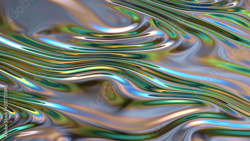 Abstract digital wave. Sci-Fi holographic foil background