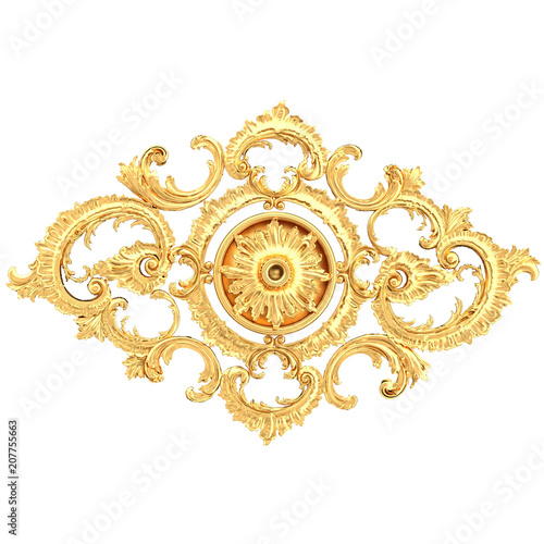 3D rendering gold stucco ceiling