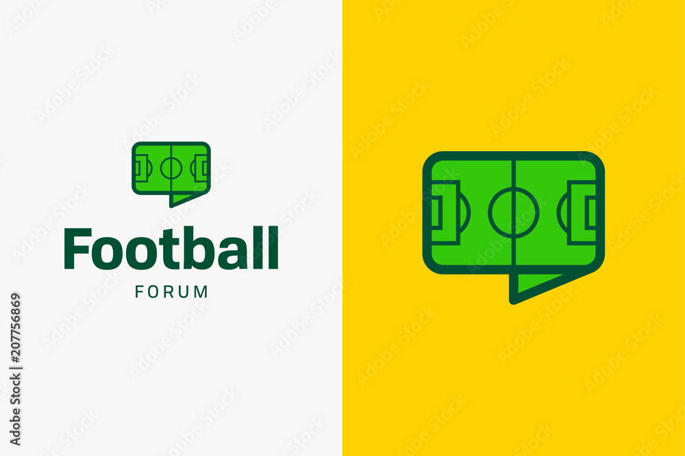 Football soccer field logo. Editable vector logo design. Stock Vector