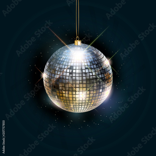 Disco ball with bright rays