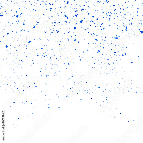 Blue Confetti Seamless Pattern. Set of Particles.
