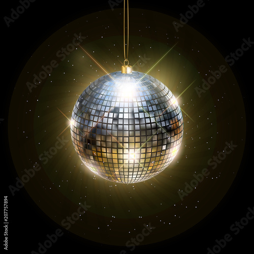Disco ball with bright rays