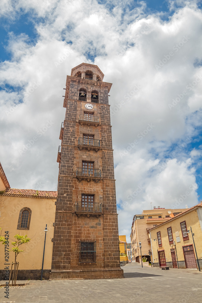 Fototapeta premium Bell Tower of San Cristobal de La Laguna Cathedral