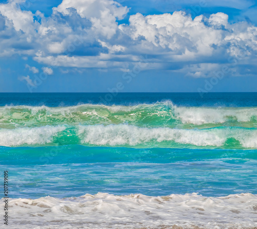 Fototapeta Naklejka Na Ścianę i Meble -  Pacific Ocean Coast Waves Background.