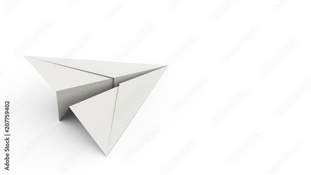 Fototapeta premium Paper Plane on White Background Concept Background