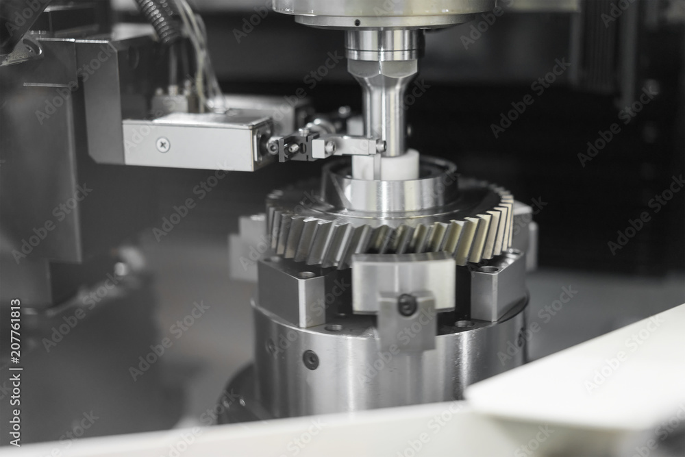 High precision CNC machining center working, operator machining and grinding automotive sample gear part process High precision CNC machining center working, operator machining and grinding automotive sample gear part process