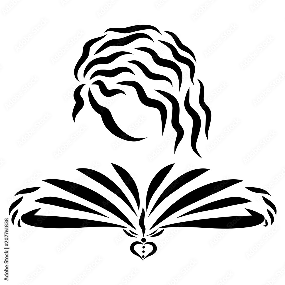 Girl reading book, bookmark, heart