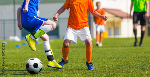 Football match for children. Training and football soccer tournament © matimix