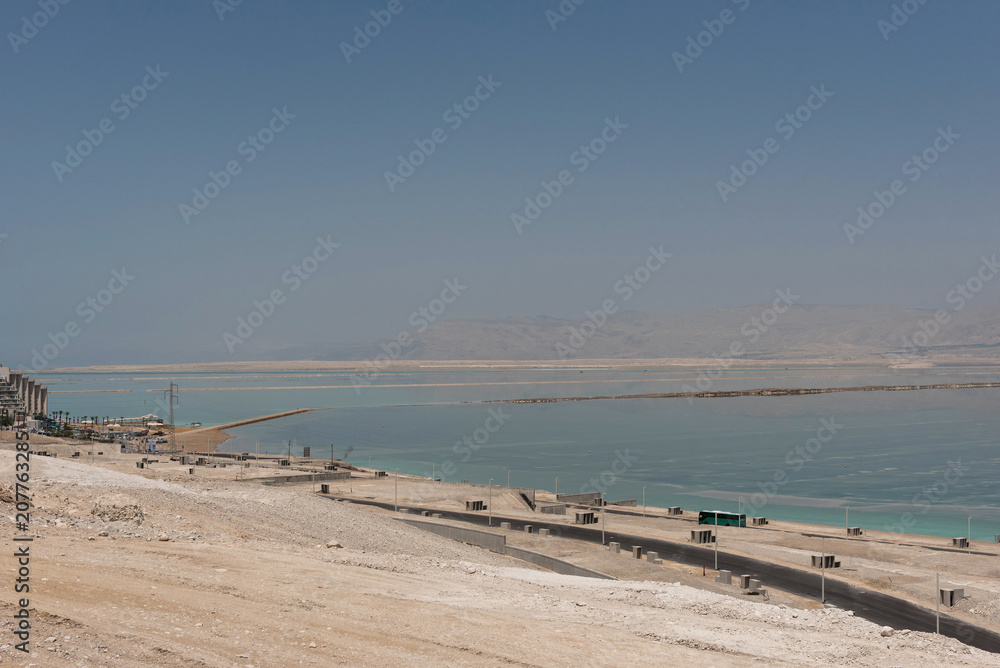 Deserted landscape of Dead Sea, Israel