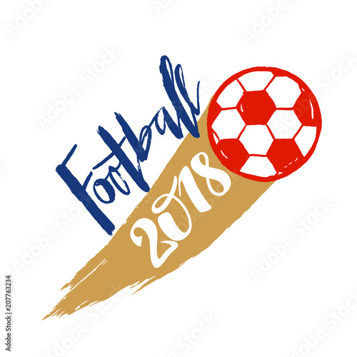 Football hand drawn lettering for a football cup, soccer championship