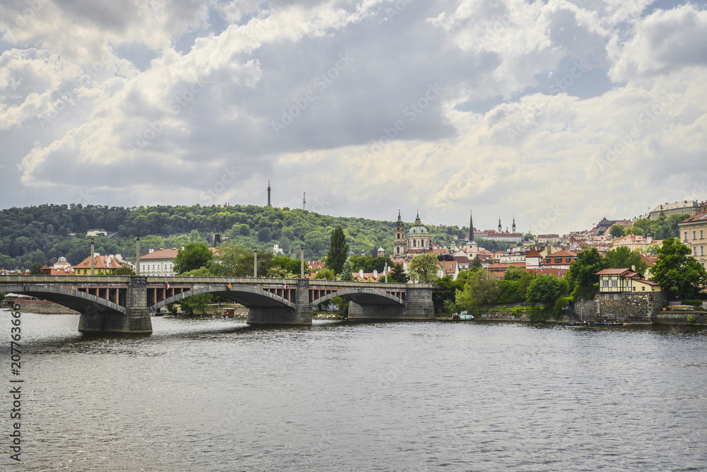 Fototapeta premium The View from embankment of Prague