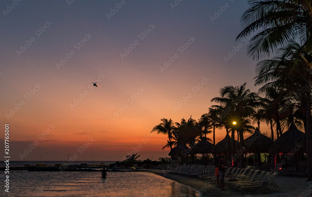 Obraz premium Sunset Curacao Views