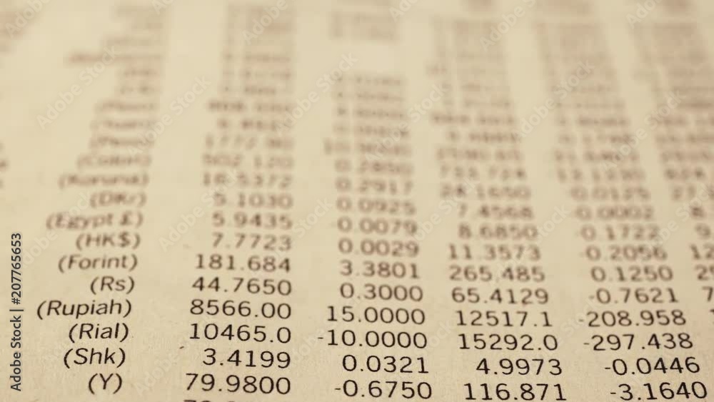 Different currencies exchange rates data Different currencies exchange rates data