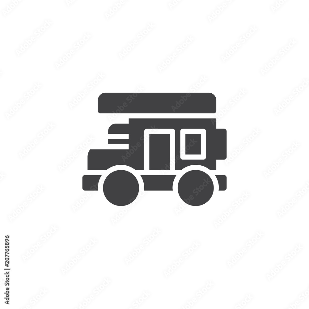 Caravan vector icon. filled flat sign for mobile concept and web design. Camping car simple solid icon. Symbol, logo illustration. Pixel perfect vector graphics Caravan vector icon. filled flat sign for mobile concept and web design. Camping car simple solid icon. Symbol, logo illustration. Pixel perfect vector graphics