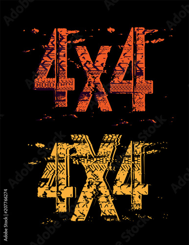 Off-Road grunge 4x4 lettering