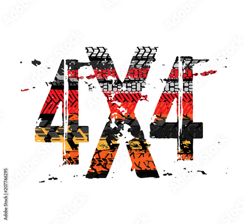 Off-Road grunge 4x4 lettering