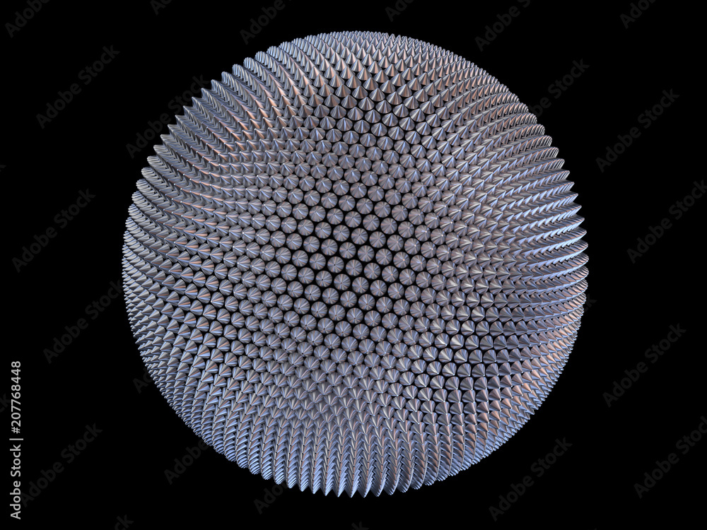 Fototapeta premium Abstract spikes metal background. BDSM planet