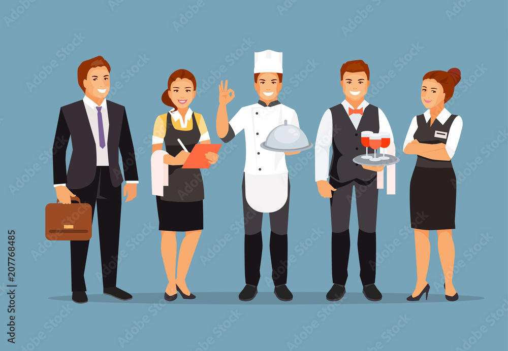 Fototapeta premium Restaurant staff vector
