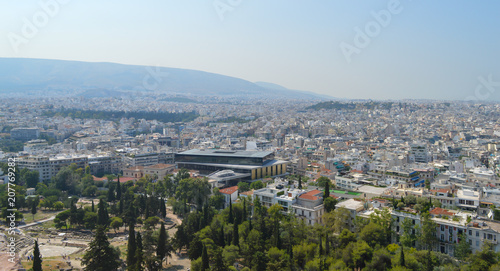 City view from Acropolis in Athens, Greece on June 16, 2017. 