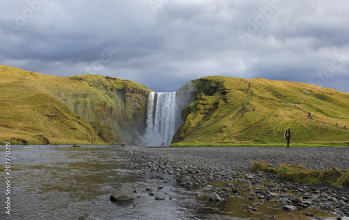 Amazing Skogafoss waterfall in Iceland