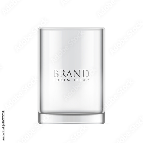 realistic glass cup. Transparent glassware