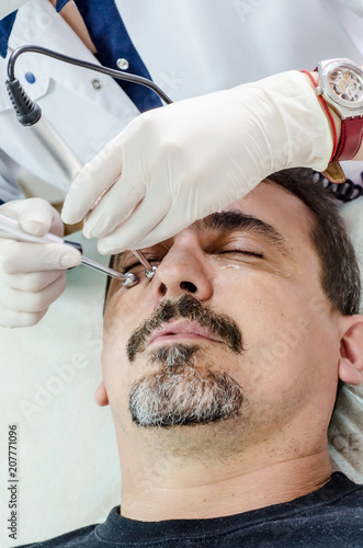 beautician procedure cleansing face men