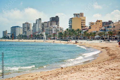 Sandy beach and cityscape El Campello. Alicante, Spain © Alex Tihonov