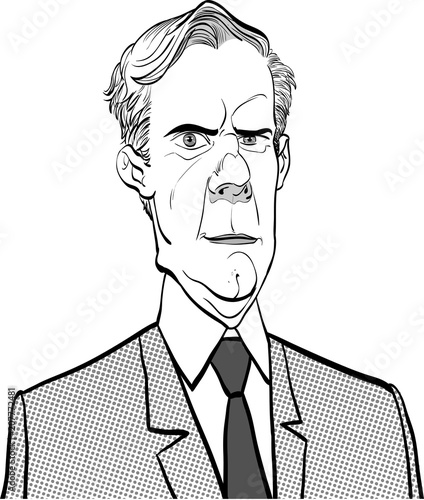 Portrait of sad man. Sadness. Surprised man. Concept idea of advertisement and promo. Pop art retro style illustration. People in retro style. Halftone background.