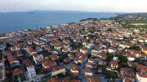 Aerial view of Pefkochori, Kassandra peninsula, Greece