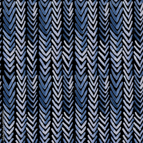 Seamless watercolour pattern with indigo ribs for wrapping, textile, ceramic