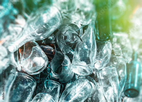 Canvas Print background of recycle pieces of broken glass