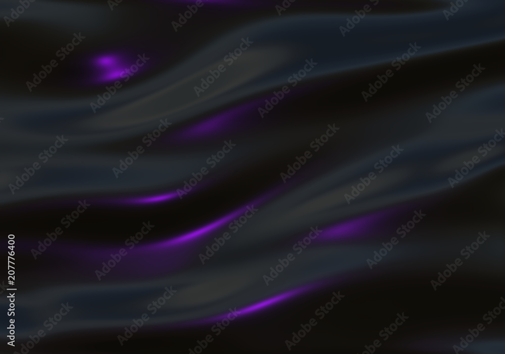 Black wavy background with purple reflections, 3d Black wavy background with purple reflections, 3d