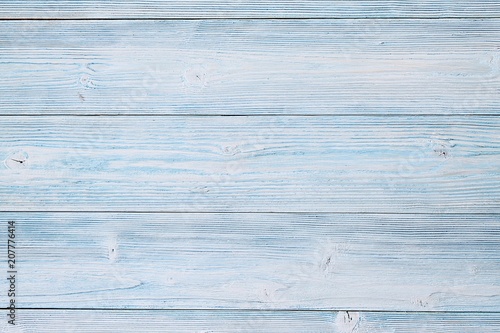 Abstract, textures or backgrounds concept : Top view of blue wooden planks, rustic wallpaper with copy space