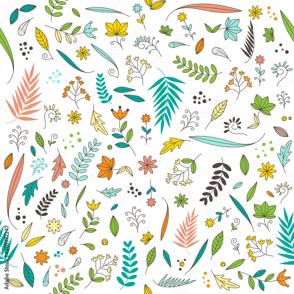 Cute floral flower nature pattern design seamless on white background vector illustration Cute floral flower nature pattern design seamless on white background vector illustration