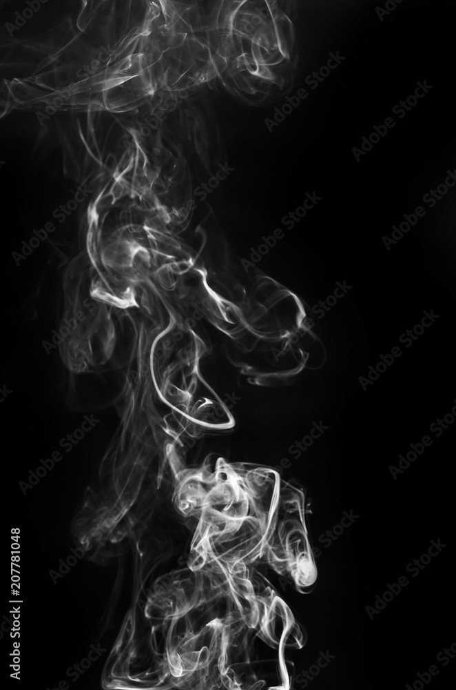 abstract beautiful fragment movement of burn white smoke on black background. abstract beautiful fragment movement of burn white smoke on black background.