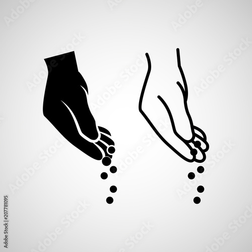 Hand sprinkling icon