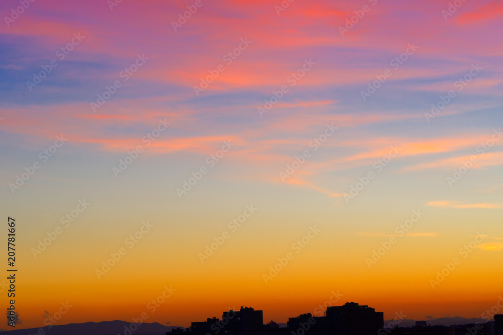Fototapeta premium Spectacular colorful sunset skies. Nature abstract background.