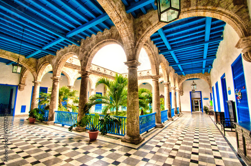 Interior of a colonial building in havana photo