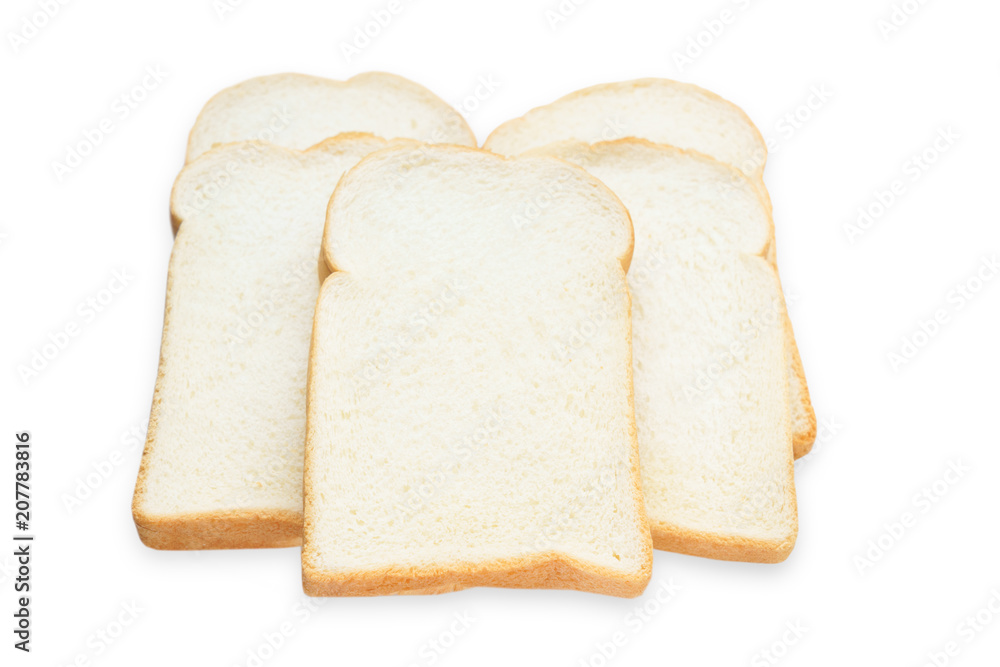 Butter breads, isolated on white background Butter breads, isolated on white background