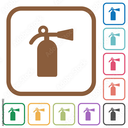 Fire extinguisher simple icons
