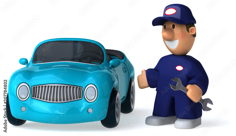 Obraz premium Fun mechanic - 3D Illustration
